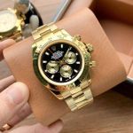 Rolex Daytona 904L Steel 40mm Six Hands Chronograph Two-tone Gold/Full Gold Oyster Band White/Black/Gold/Green Face Watch